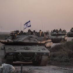 ISRAEL - OCTOBER 12: Israeli tanks move near Gaza border as Israeli army deploys military vehicles around the Gaza Strip, Israel on October 12, 2023. Mostafa Alkharouf / Anadolu,Image: 813223880, License: Rights-managed, Restrictions: , Model Release: no, Credit line: Profimedia