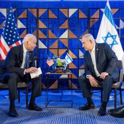 President Joe Biden participates in a restricted bilateral meeting with Prime Minister Benjamin Netanyahu at the Hotel Kempinski in Tel Aviv, Israel, Wednesday, October 18, 2023. (Official White House Photo by Erin Scott)