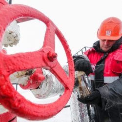 KOGALYM, RUSSIA – MARCH 21, 2019: A worker shows oil samples at the Yuzhno-Yagunskoye oil field developed by Kogalymneftegaz, a subsidiary of the Lukoil-West Siberia oil and gas company. Vyacheslav Prokofyev/TASS,Image: 421246001, License: Rights-managed, Restrictions: , Model Release: no, Credit line: Profimedia